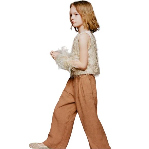 ZARA Kids | Golden | FEATHER TOP - Picture 5 of 7